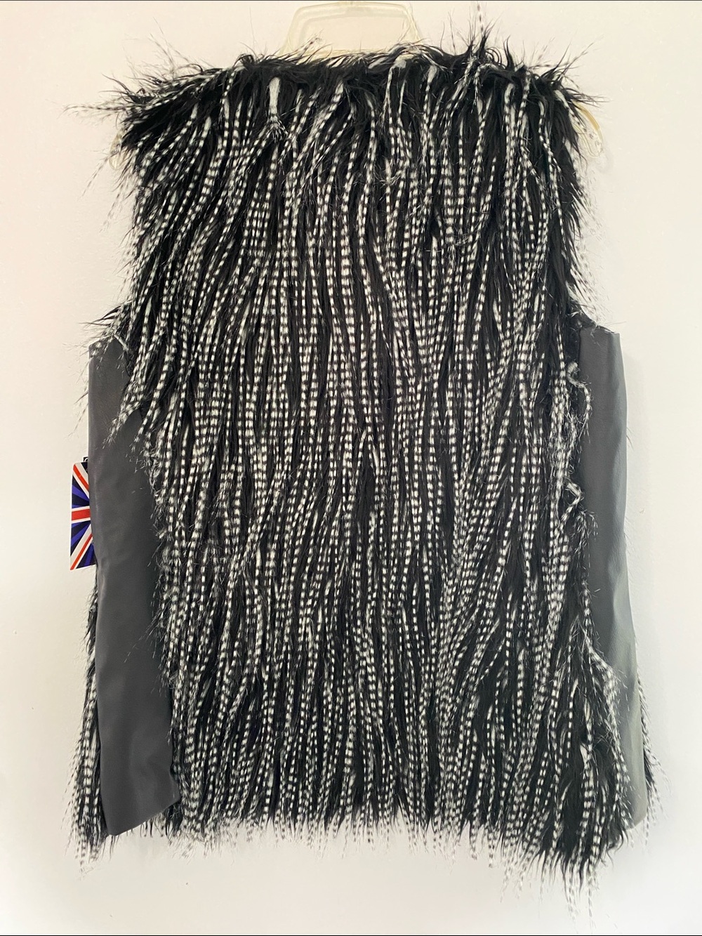 Miss London Black Faux Fur Fringe Vest - Picture 2 of 7